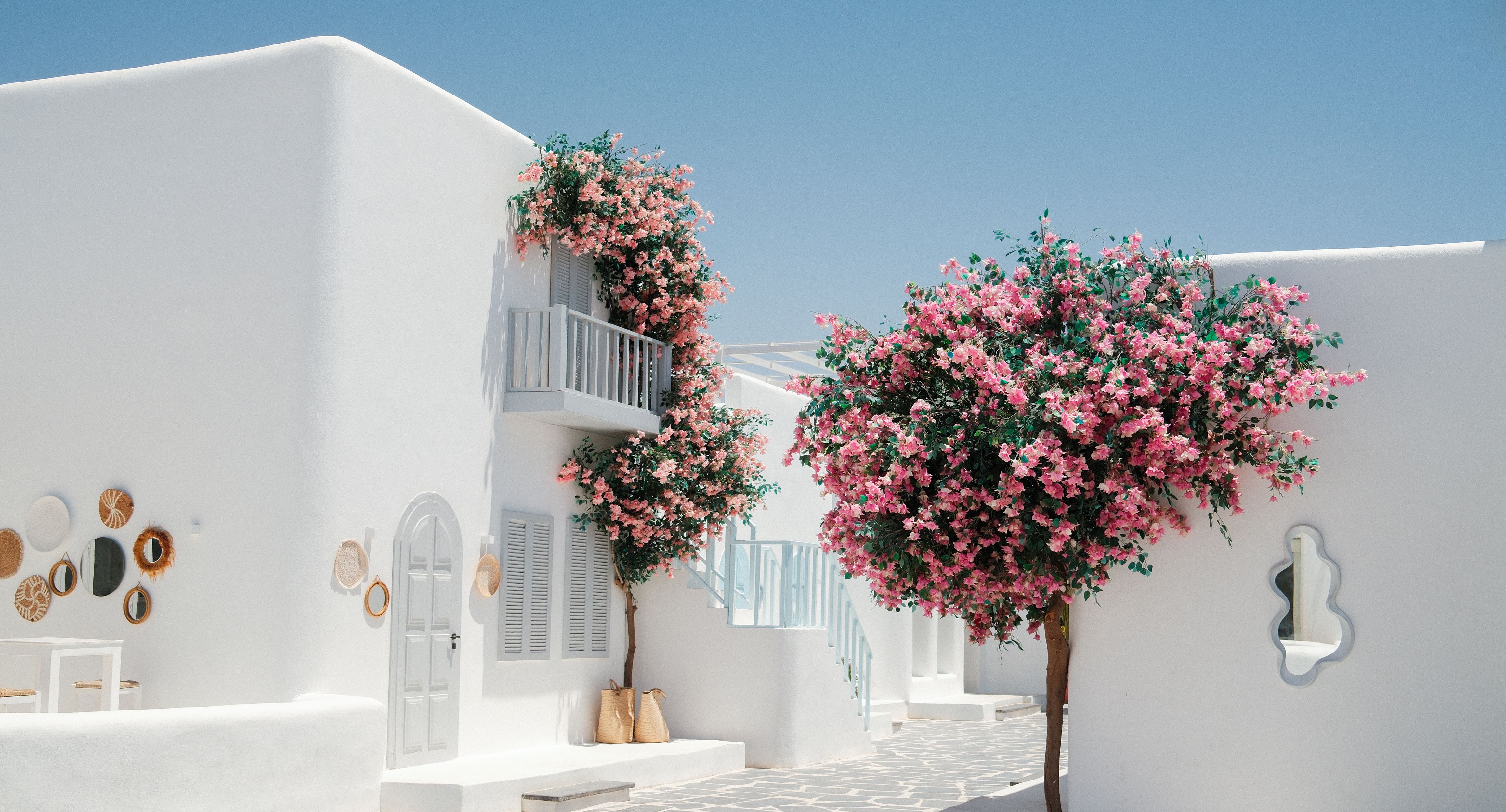 greek style, mountain view